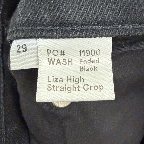 REFORMATION Liza High Rise Straight Cropped Jeans Faded Black Size 29 - Picture 9 of 12